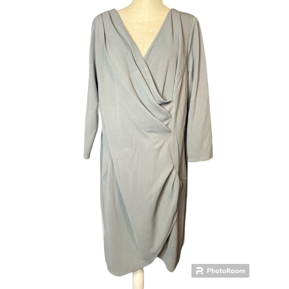 M Midnight Velvet Gray Textured Dress